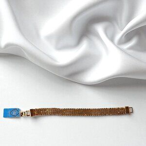 Vintage Whiting Davis Mesh Bracelet Gold Tone